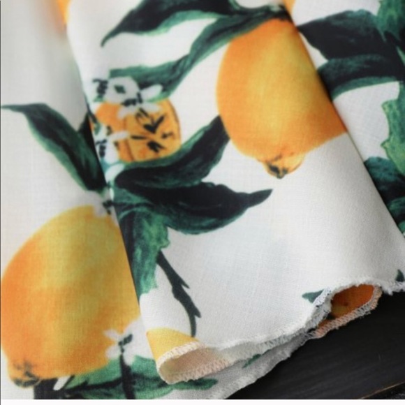 ‼️RESTOCKED‼️🍋 LEMON Print off the shoulder Dress - Picture 7 of 8